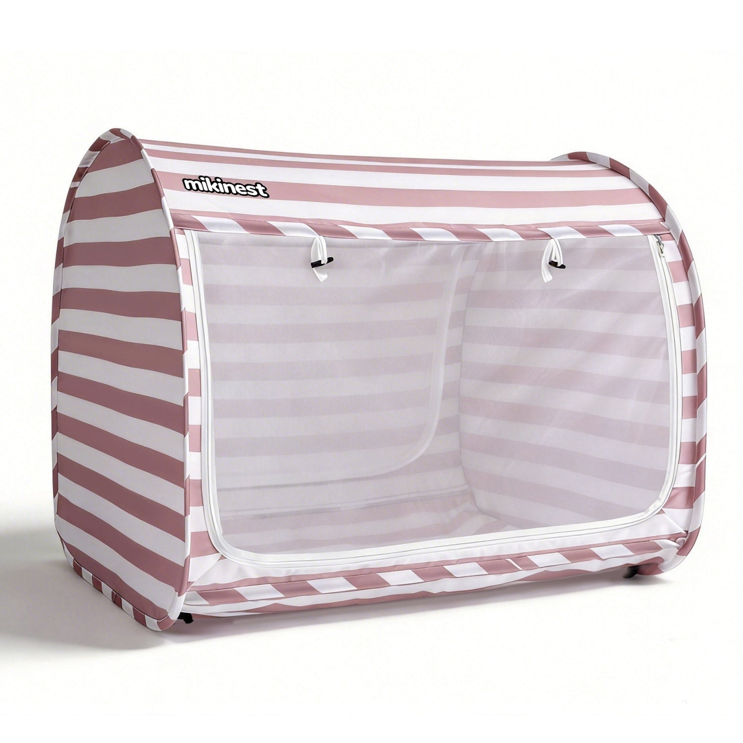 Mikinest Ease Baby Beach Tent Pink Stripe UPF 50+ Pop-Up Sun Shelter for Babies and Toddlers
