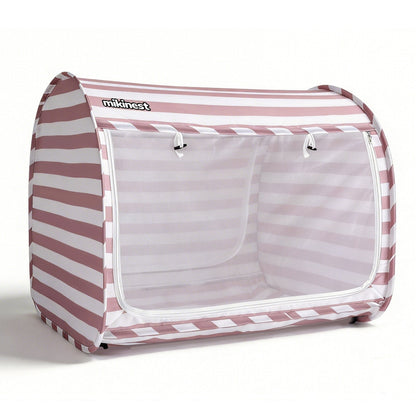 Mikinest Ease Baby Beach Tent Pink Stripe UPF 50+ Pop-Up Sun Shelter for Babies and Toddlers